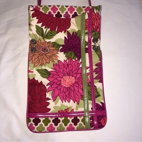 Vera Bradley Hello Dahlia Flipster Hipster Crossbody Bag Pink Green - Picture 6 of 12